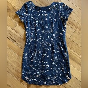Yumi Kim Navy Silk Star Print Mini Dress